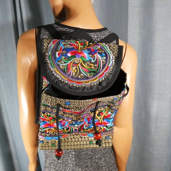 Pretty small lightweight embroidered backpack main image 6